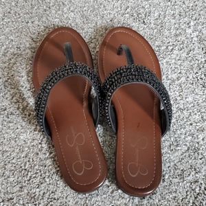 Sandals with beading